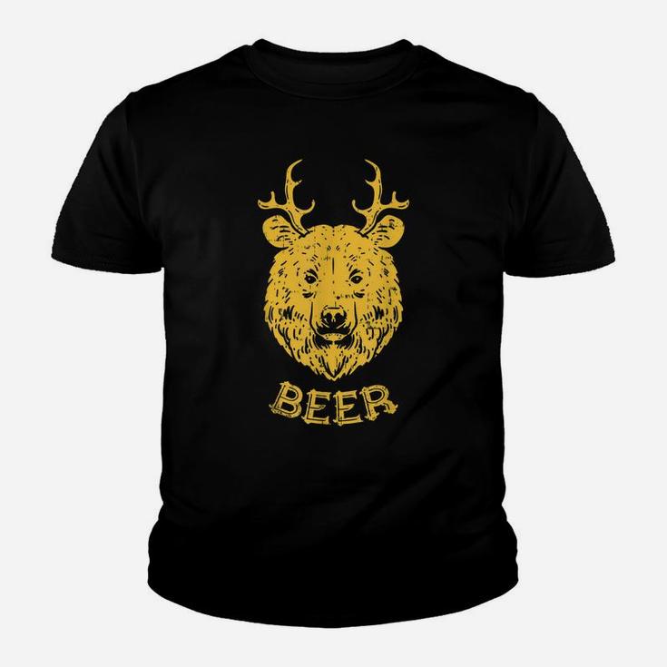 Bear Deer Beer Funny Drinking Hunting Camping Dad Uncle Gift Youth T-shirt
