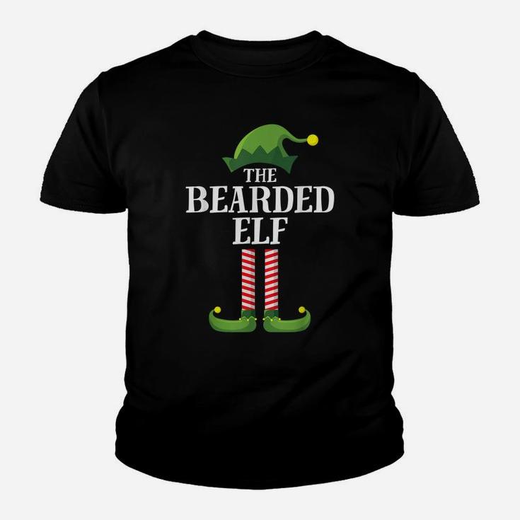 Bearded Elf Matching Family Group Christmas Party Pajama Youth T-shirt