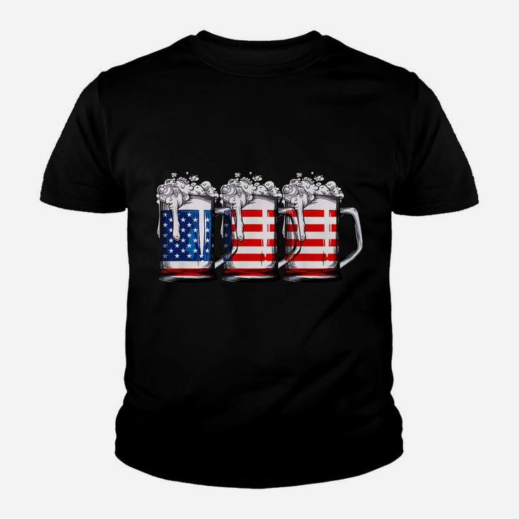Beer American Flag T Shirt 4Th Of July Men Women Merica Usa Youth T-shirt