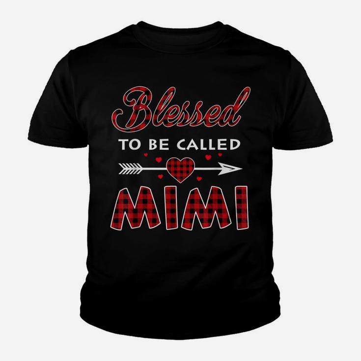 Blessed To Be Called Mimi -Buffalo Plaid Grandma Christmas Youth T-shirt