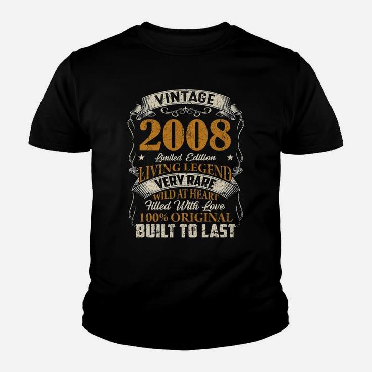 Born In January 2008 Vintage 14Th Birthday 14 Years Old Youth T-shirt