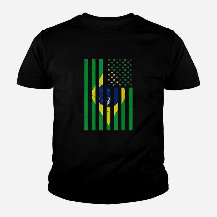 Brazil Brasil Soccer Usa America Flag Jersey Youth T-shirt