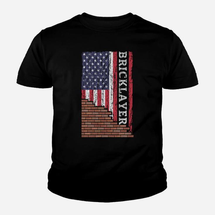 Brick Mason Bricklayer Masonry Dad Us Flag Construction Gift Sweatshirt Youth T-shirt