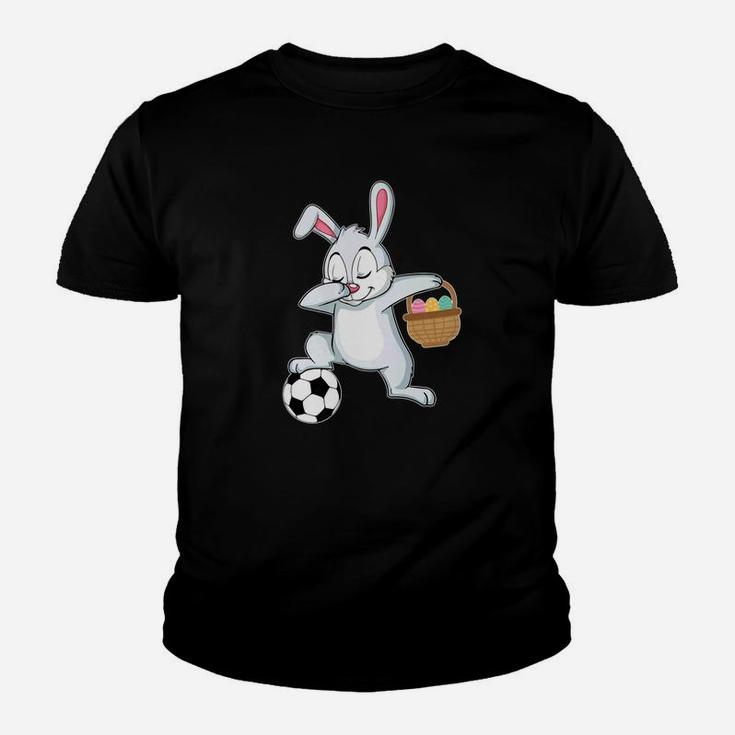 Bunny Rabbit With Easter Eggs Dabbing Playing Soccer Youth T-shirt