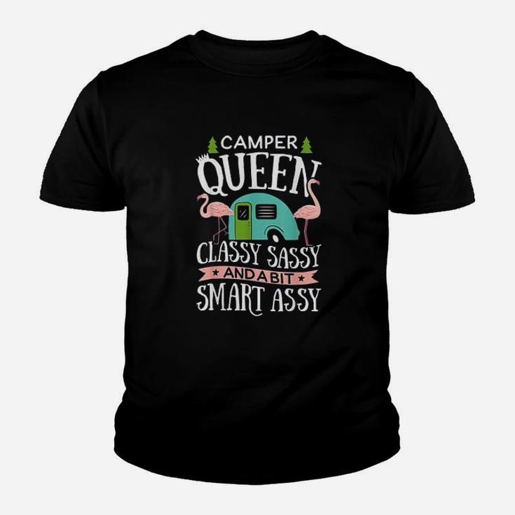 Camper Queen Classy Sassy Smart Assy Camping Rv Gift Youth T-shirt