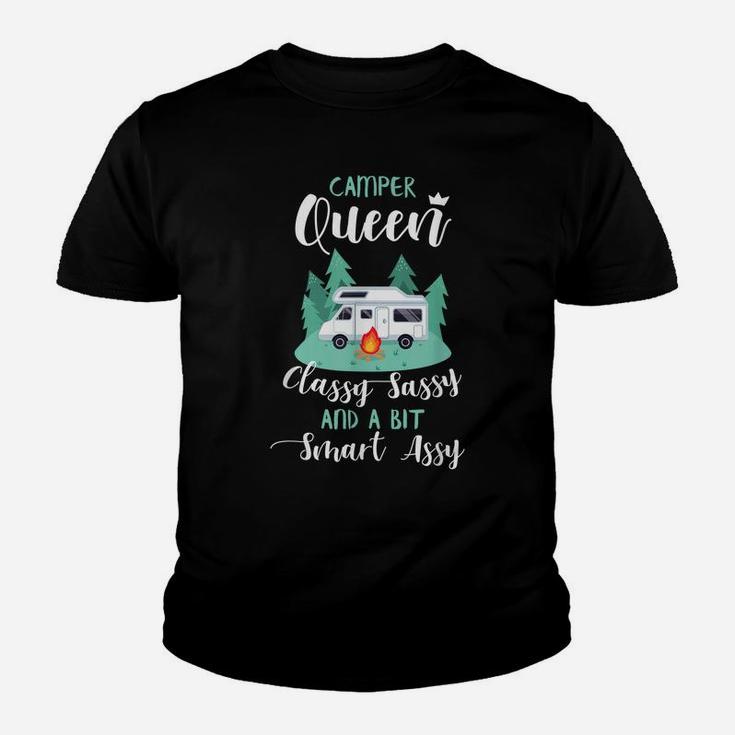 Camper Queen Funny Rv Gifts Camping Rv Gift Ideas Youth T-shirt