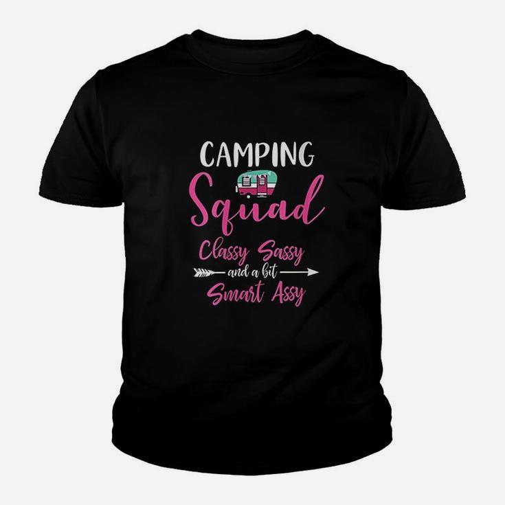 Camping Squad Funny Matching Family Girls Camping Trip Youth T-shirt