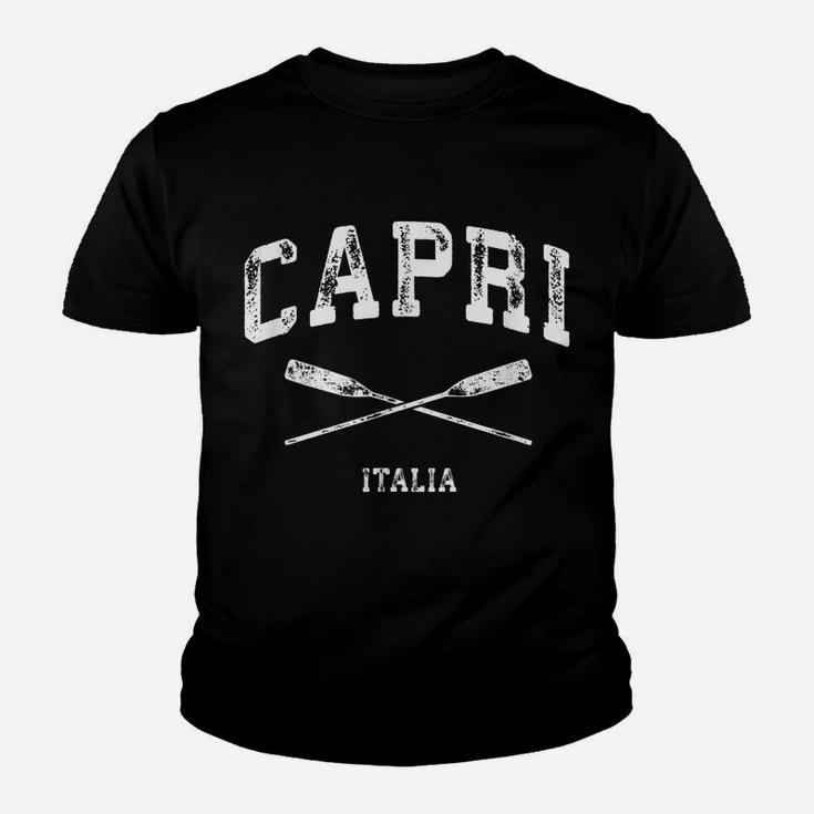 Capri Italy Vintage Nautical Crossed Oars Youth T-shirt