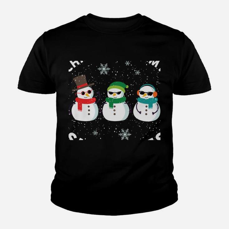 Chillin With My Snowmies Cute Snowman Ugly Christmas Sweater Sweatshirt Youth T-shirt