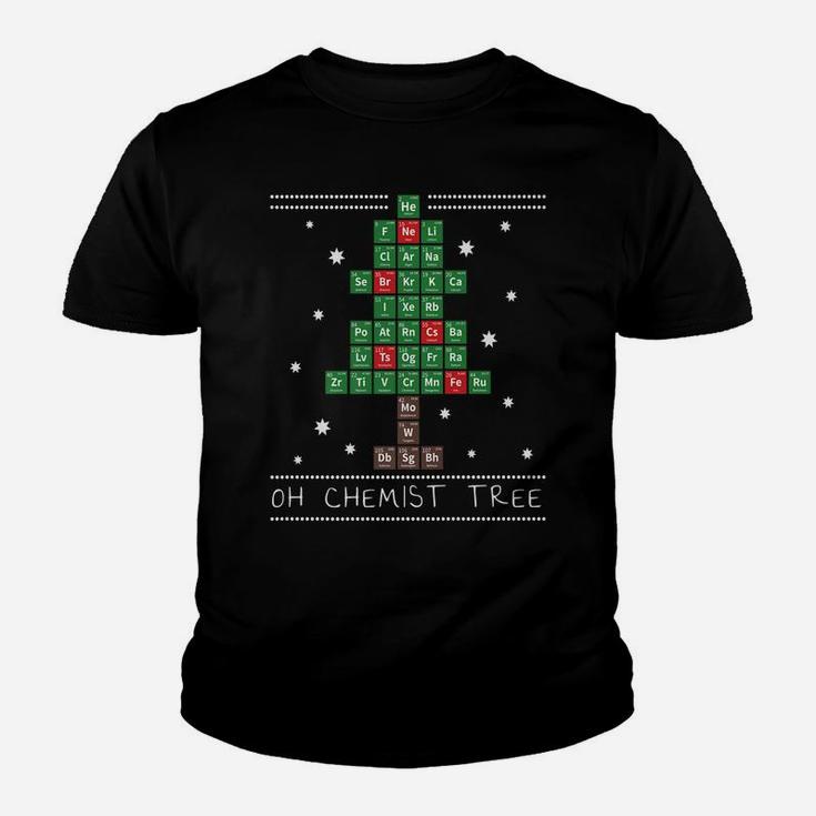 Christmas Chemistry Science Periodic Table Chemist Tree Youth T-shirt