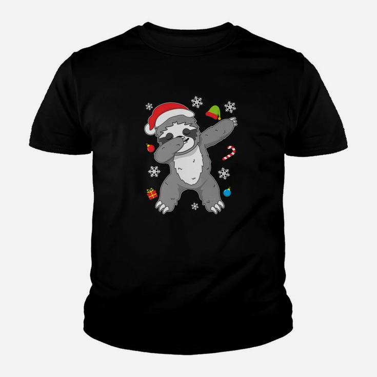 Christmas Funny Sloth Dab Dance Dancing Gift Youth T-shirt
