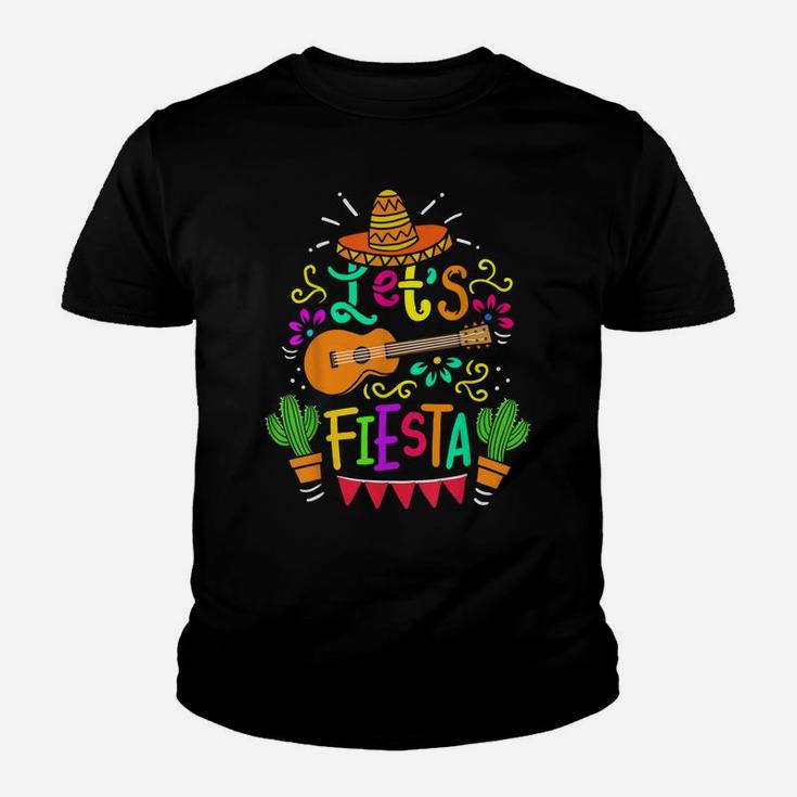 Cinco De Mayo Mexican Guitar Fiesta Cactus Youth T-shirt