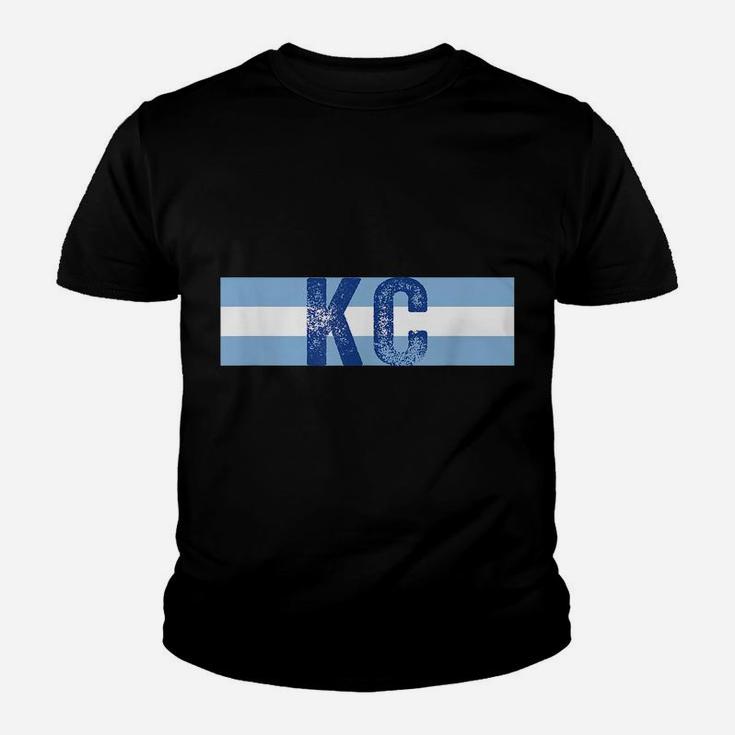 Cool Kc Royal Blue Kansas City Vintage Kc Baseball Stripes Youth T-shirt