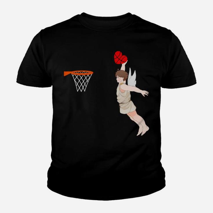 Cupid Dunk Cute Valentines Day For Basketball Lovers Youth T-shirt