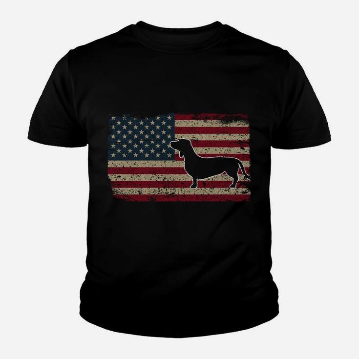 Dachshund America Flag Patriotic Weiner Dog Gift Sweatshirt Youth T-shirt