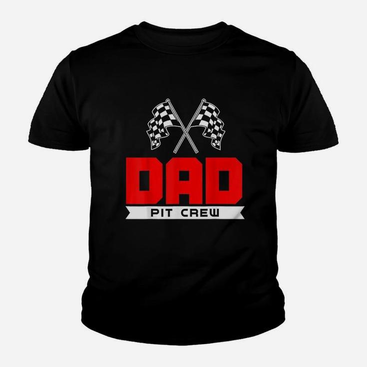 Dad Pit Crew Funny Birthday Racing Car Race Daddy Men Youth T-shirt