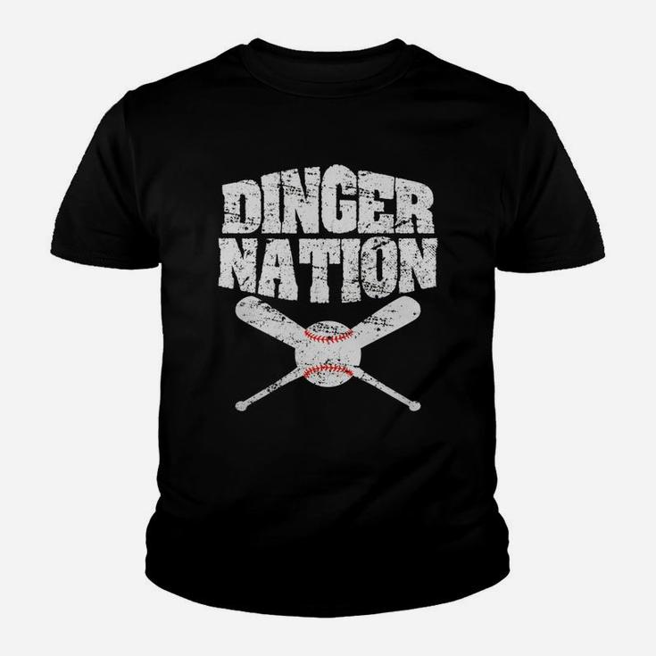 Dinger Nation Baseball T Shirt Black Youth B073w43g1z 1 Youth T-shirt