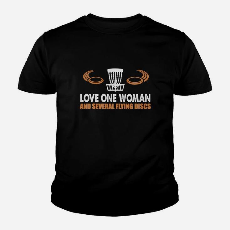 Disc Golf-love One Woman And Several Flying Discs Youth T-shirt