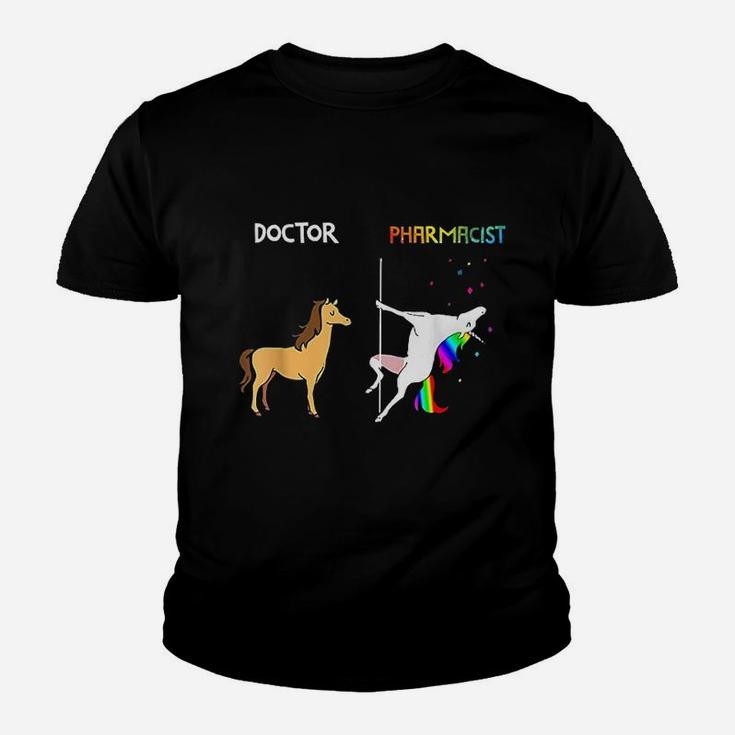 Doctor Vs Pharmacist Unicorn Dancing Nurse Day Youth T-shirt