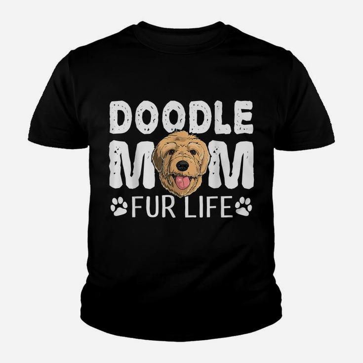 Doodle Mom Fur Life Funny Dog Pun Goldendoodle Cute Youth T-shirt
