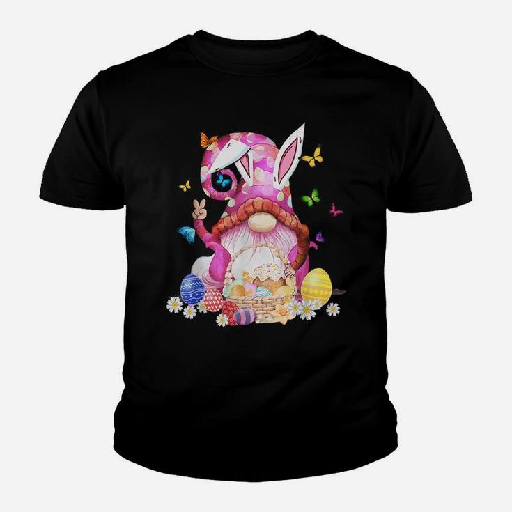 Easter Bunny Spring Gnome Easter Egg Hunting And Basket Youth T-shirt