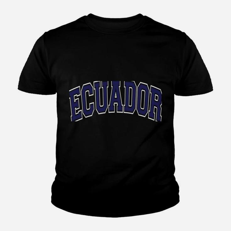 Ecuador Varsity Style Navy Blue Text Youth T-shirt