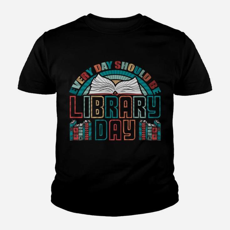 Every Day Should Be Library Day Shirt Books Colorful Gift Youth T-shirt