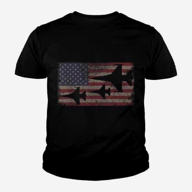 F16 Fighter Jet Plane Usa Flag Patriot Gift Youth T-shirt
