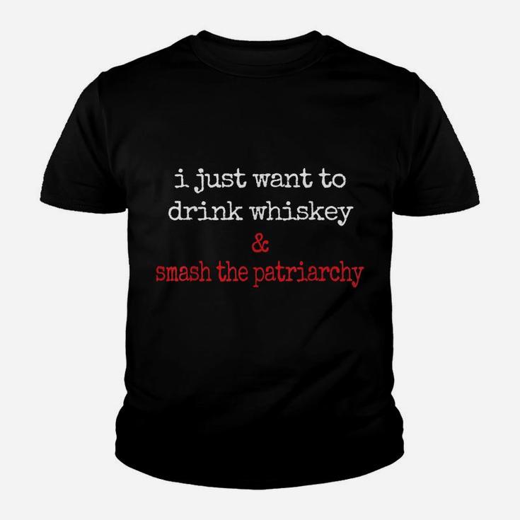 Feminist Scotch Lover Drink Whiskey Smash The Patriarchy Youth T-shirt