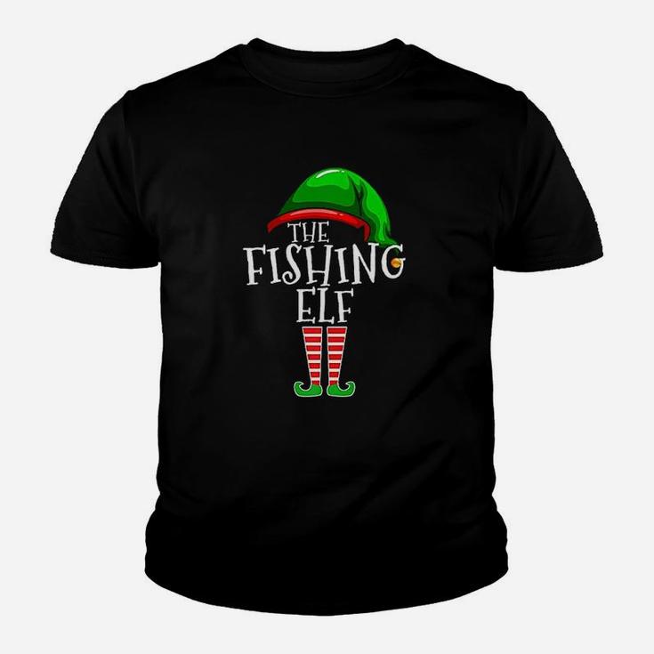 Fishing Elf Family Matching Group Christmas Gift Dad Youth T-shirt