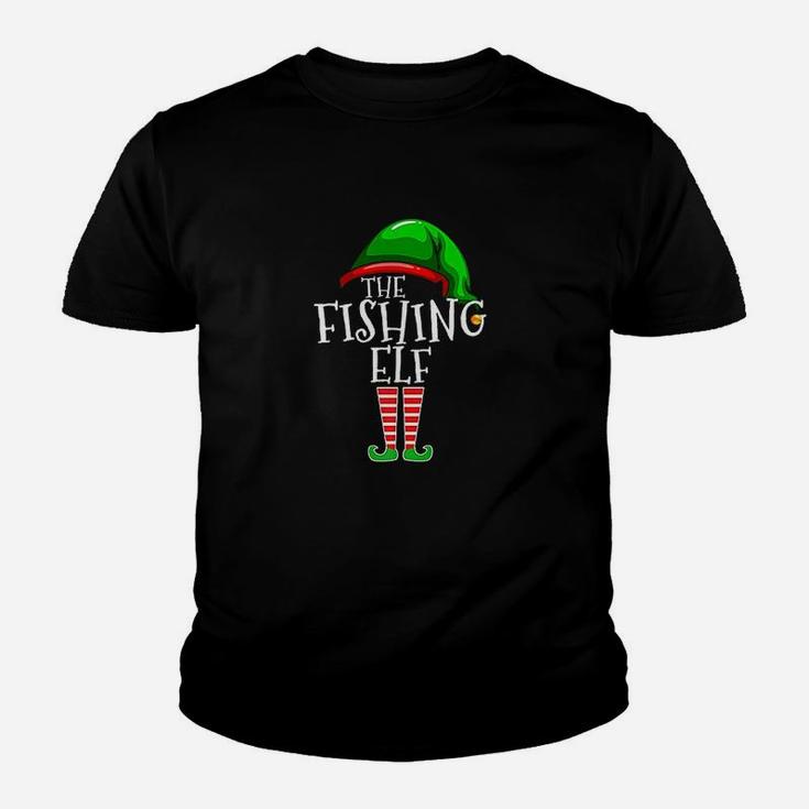 Fishing Elf Family Matching Group Christmas Gift Youth T-shirt