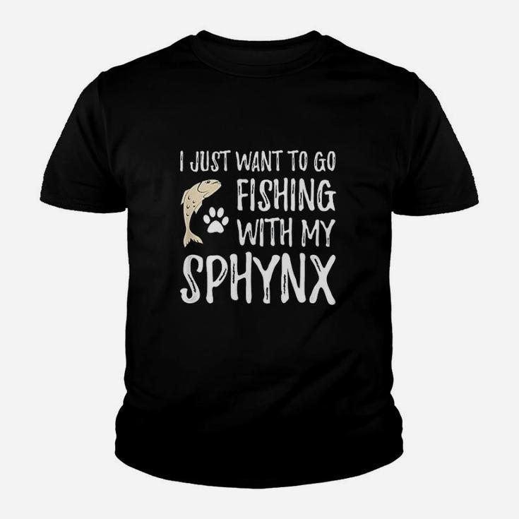 Fishing Sphynx For Boating Cat Mom Or Cat Dad Youth T-shirt