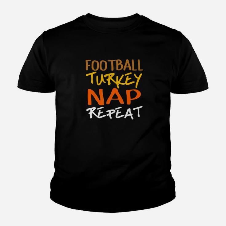 Football Turkey Nap Repeat Funny Thanksgiving Holiday Youth T-shirt