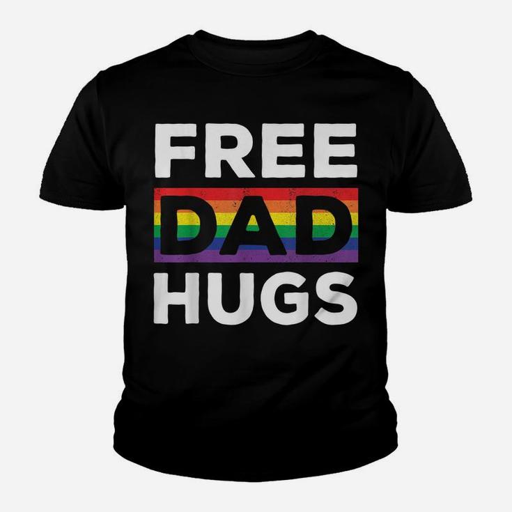 Free Dad Hugs Rainbow Lgbt Pride Fathers Day Gift Youth T-shirt