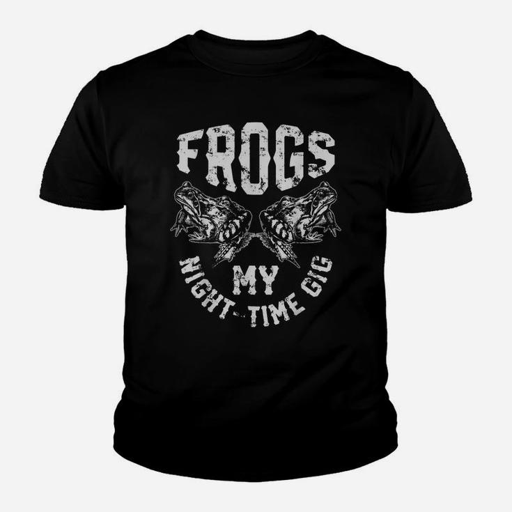 Frogs My Nighttime Gig T Shirt Frog Hunting Hunter Men Gift Youth T-shirt