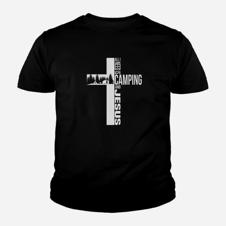 Funny Camping All I Need Is Camping And Jesus Men Women Tee Youth T-shirt