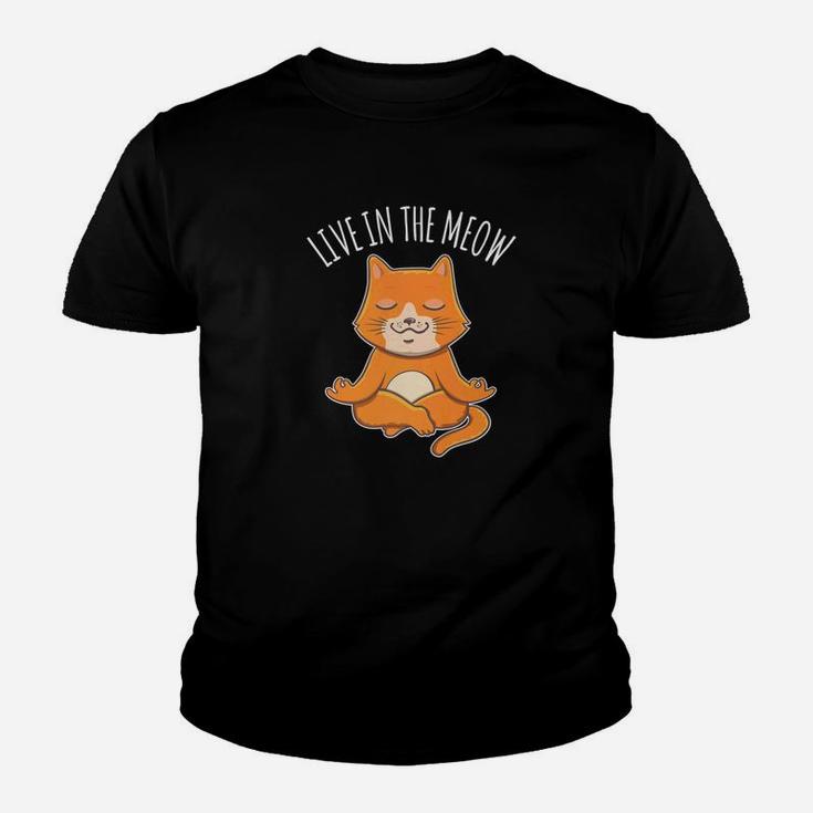 Funny Cat Yoga Feline Positive Thinking Mindfulness Youth T-shirt