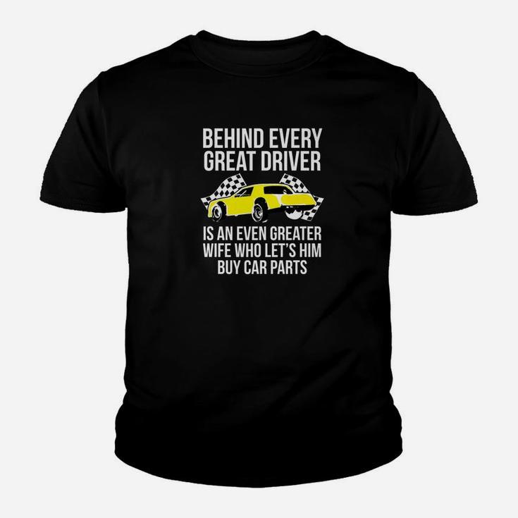 Funny Husband Driver Great Wife Racing Car Parts Youth T-shirt