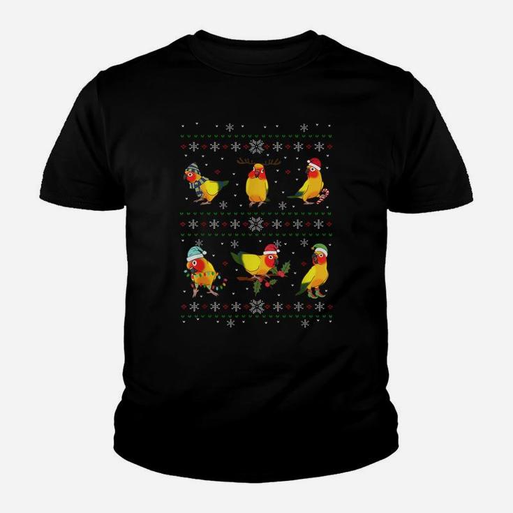 Funny Santa Parrot Decorations Sun Conure Ugly Christmas Youth T-shirt