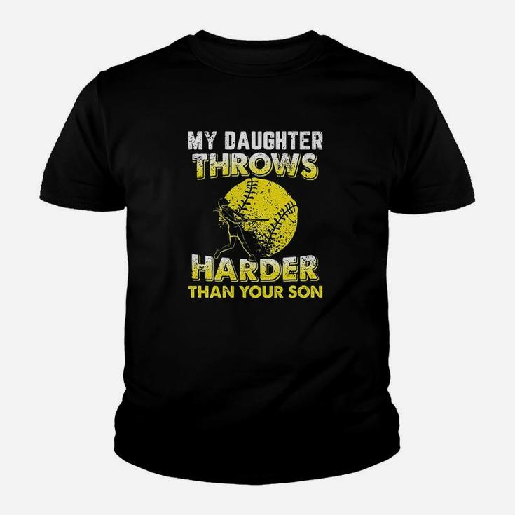 Funny Softball Dad My Daughter Throws Harder Youth T-shirt