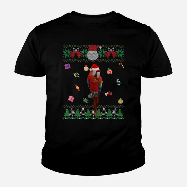 Funny Ugly Sweater Christmas Animals Santa Parrot Lover Youth T-shirt