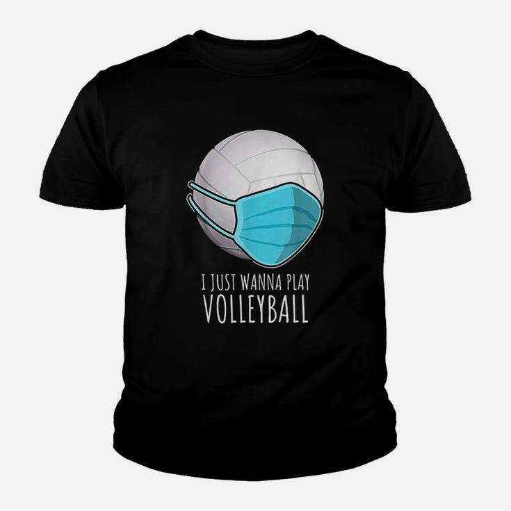 Funny Volleyball Gifts | I Just Wanna Play Volleyball Youth T-shirt