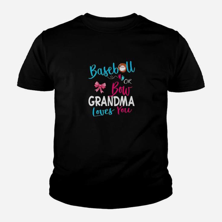 Gender Reveal Team-baseball Or Bow Grandma Loves You Gift Youth T-shirt