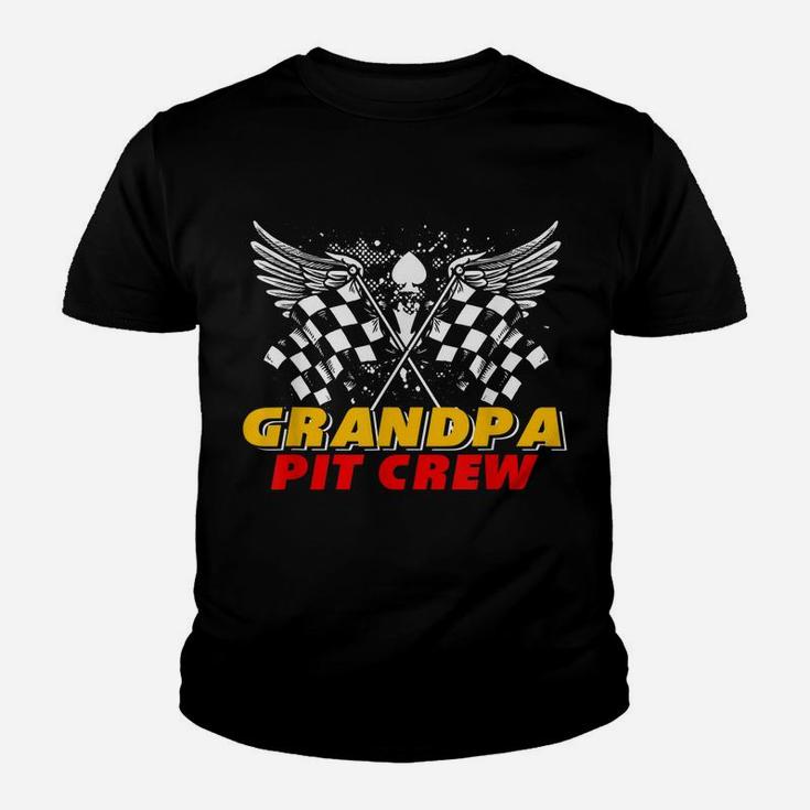Grandpa Pit Crew Race Car Birthday Party Matching Family Youth T-shirt