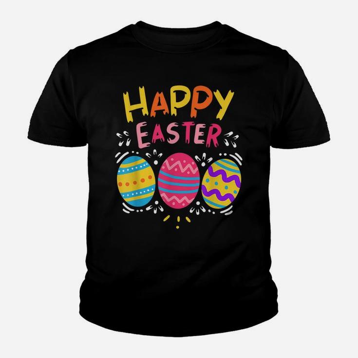 Happy Easter Day  Colorful Dye Egg Hunting Cute Shirt Youth T-shirt