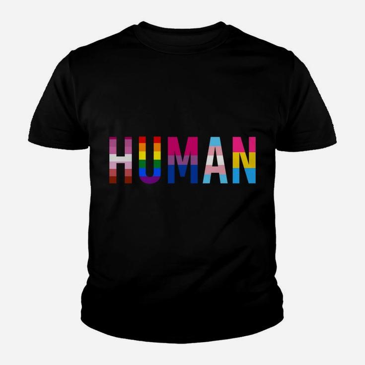Human Lgbt Flag Gay Pride Month Transgender Rainbow Lesbian Sweatshirt Youth T-shirt
