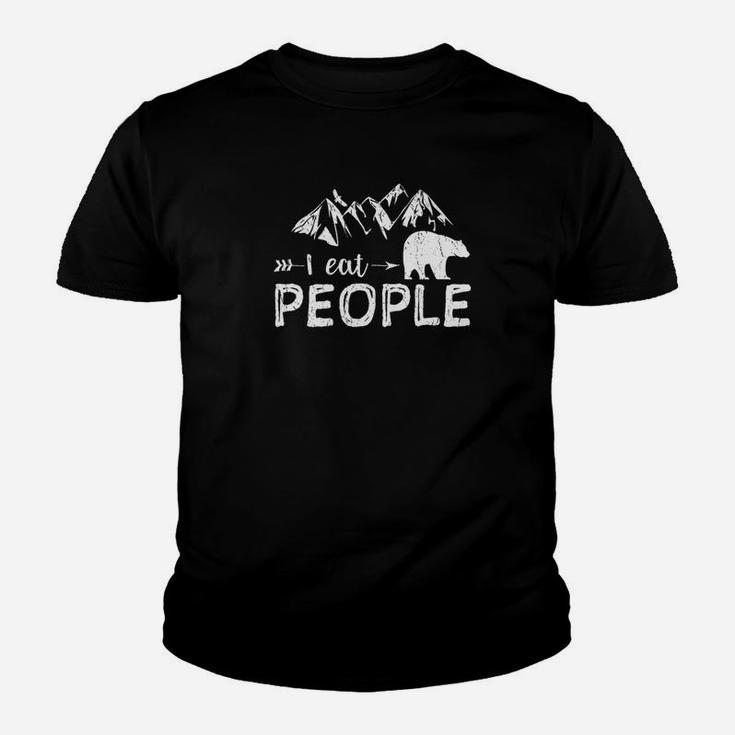 I Eat People Bear Hiking Camping Lover Hiker Outdoors Youth T-shirt