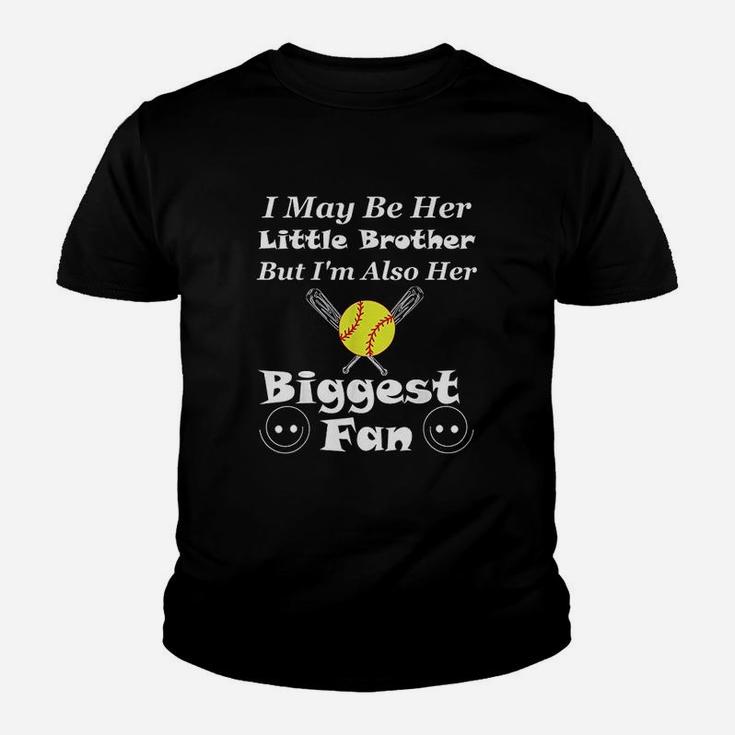 I May Be Her Little Brother Biggest Fan Softball Youth T-shirt