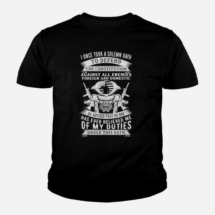 I Once Took A Solemn Oath To Defend The Constitution Veteran Youth T-shirt
