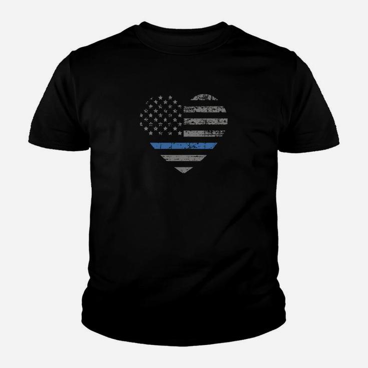 I Support The Thin Blue Line Heart Flag Sweatshirt Youth T-shirt